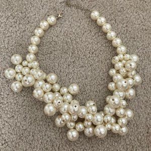 FREE ADD-ON- Pearl and gold statement necklace